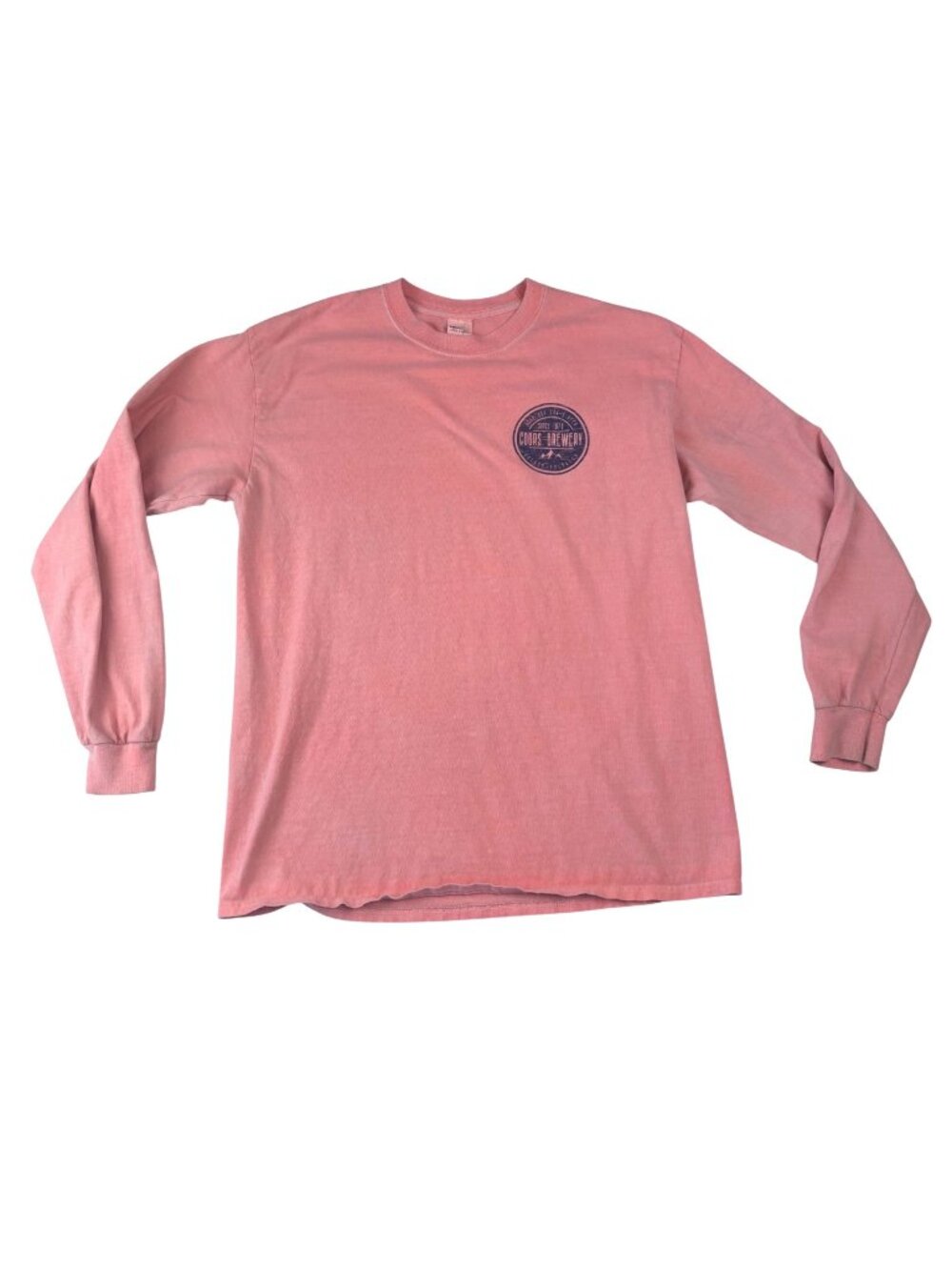 Coors Brewery Womens M Pink Long Sleeve T-Shirt 100% Cotton Casual Graphic Logo